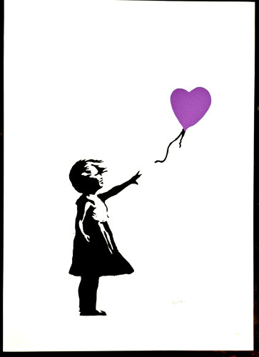 Lithographie banksy girl - lithographie,