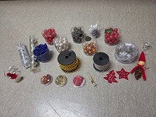 Mini Weihnachtskugeln, Perlenkette, Streukonfetti Sterne, Weihnachten Basteln