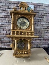 Jugendstil Freischwinger Regulator Wanduhr  Holz Gedrechselt. Uhr Alt Antik