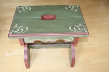 Voglauer Schemel / Hocker, Anno 1800, grün, Diele Flur Schlafzimmer