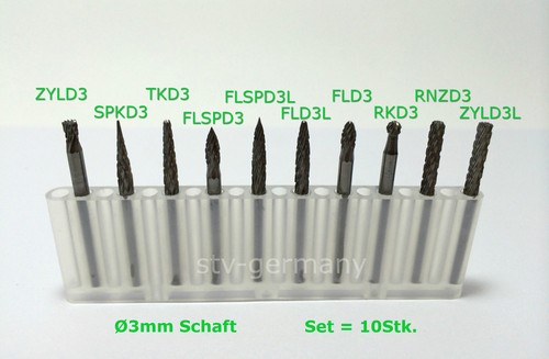 Frässtift set box 3mm - set, d=