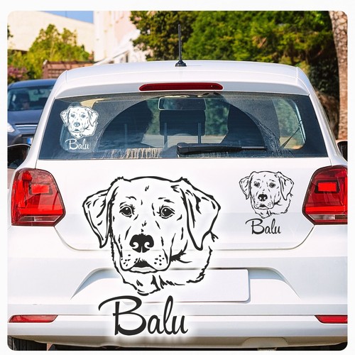 Labrador name auto aufkleber - auto,