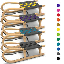 Kathrein Rodel Familienrodel Einsitzer Schlitten Holzschlitten Gurtensitz grau