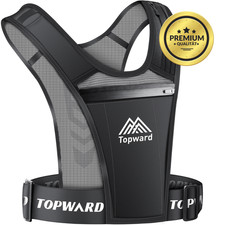 Topward Laufweste 146 g mit Handyfach & Flaschenhalter – reflektierend (Unise...