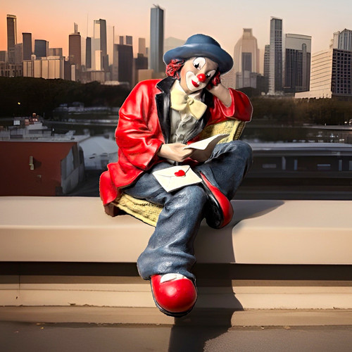 Clown figur sitzend - figur,