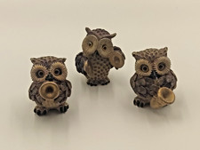 Eulen Deko Figuren 5cm, Musikinstrumente, Becken, Trompete, Saxophon 