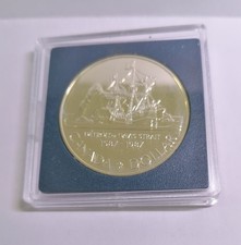Silbermünze Canada Dollar 1987 Detroit de Davis Strait  PP in Kapsel