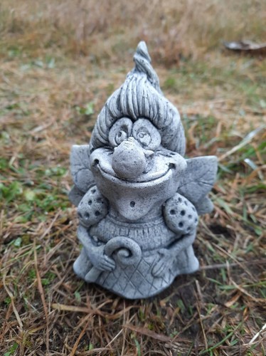 Steinfigur elfe fee - steinfigur, blatt