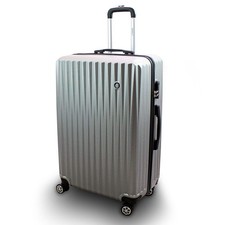 Reisekoffer Reisetrolley Hartschale Teleskopgriff General XL Silber BARUT