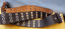 27708. Gürtel  -  Nietengürtel  -  Gr. 105  dunkelbraun Leder  Ven Tomy