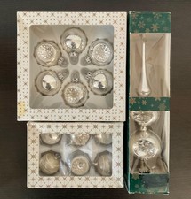 Alter Christbaumschmuck - Weihnachtsschmuck - Reflex Spitze - Kugeln - Glas
