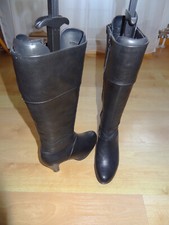 Damen-Stiefel Leder schwarz