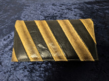 Vintage Banowati Clutch Python Schlangenleder Tasche Schwarz Natur Indonesia