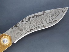 Japanisches Taschenmesser, Damaszener, Kukri Gurkha-Klinge, Higonokami-Style