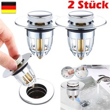 1/2 Stück Ablauf Garnitur Abfluss Stopfen Waschbecken POP UP Stöpsel Filter Sieb