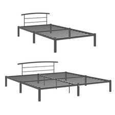 Metallbett Bettgestell Bettrahmen Einzelbett Doppelbett Gästebett mit Lattenrost