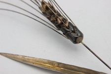 Haarnadel oder Brosche Kornähre mit Stengel aus Italien mit Punze 800er Silber