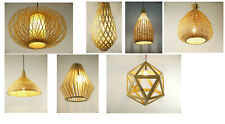 LED Pendelleuchte aus Holz, Bambus, Rattan Handarbeit Natur