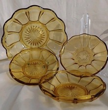 Pressglas Schüssel Schalen Konvolut - Bernstein - 30er/40er Jahre