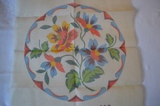 alte Stickvorlage rundes Kissen 40 cm Durchm. ungenutzt ohne Garn Vintage Deko