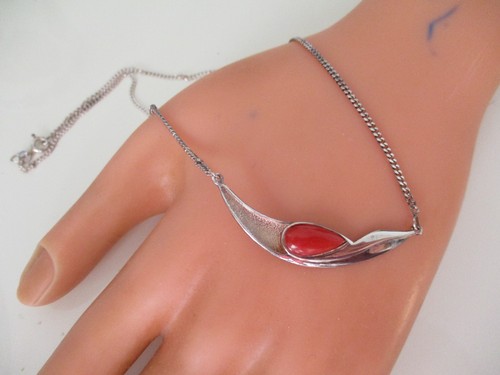 Korallen kette collier 925 - korallen,
