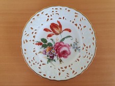 Alt Mitterteich Porzellan Durchbruchteller Ø 14 cm Blumen Gold NEU!