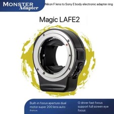 Monster LA-FE2 Auto Focus Adapter for Nikon F Lens To Sony E-Mount Cameras Dual 