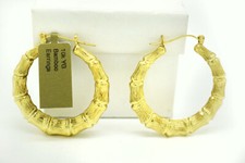 Bambus Creolen massiv 10k