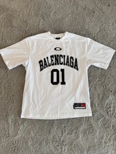 Balenciaga T Shirt L White LOGO Basketball Collection 25