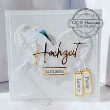 Karte zur Hochzeit personalisiert Geldfach creme Geldgeschenk 100% Handarbeit