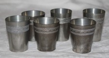 6 kleine Zinn Becher / Likörbecher