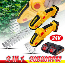 Akku Grasscheren Strauchschere 2in1 Heckenschere Rasenschere 24V Garten Schere