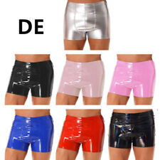 DE Herren Lackleder Boxershorts Pants Boxer Brief Glanz Erotik Dessous Clubwear