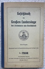 Gesetzbuch der Großen Landesloge der Freimaurer von Deutschland, 3. Ausgabe 1952