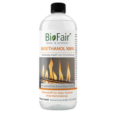 1L BioFair® Bioethanol 100% in der 1-Liter Flasche für Ethanol-Kamin, Tischfeuer