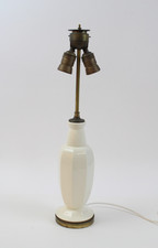 Tischleuchte Porzellan Messing zweiflammig (456-6 G1)