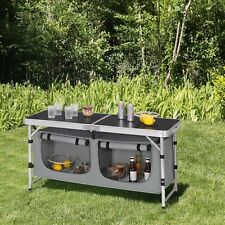 Alu Campingtisch Klapptisch Picknick Koffertisch Höhenverstellbar mit Stauraum
