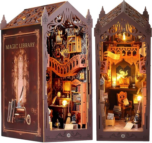 Book nook kit diy miniatur - book,