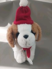 Stoffhund Plüschtier Bernhardiner Weihnachten Plüschhund 21cm Gerhardshofen 