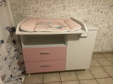Wickelkommode weiß-rosa mit