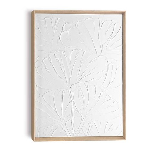 Holzbild blumen mdf weiß - -,