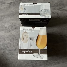 Royalvkb 8x Gläser Glas Biergläser Whiskygläser 370 - 390 ml Spülmaschinenfest