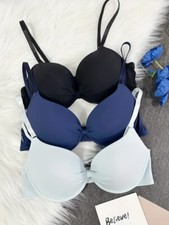 3er Pack Push Up Bügel BH Set Unterwäsche Dessous Cup B Schwarz Beige Weinrot