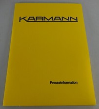 Pressemappe Karmann VW Golf 1 Cabrio + Scirocco Stand 09/1987