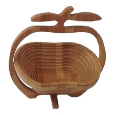 Bambus Obstkorb Apfel Dekoschale Obstschale Holz Design faltbar