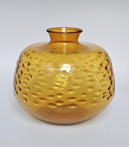 Lauscha bernsteinfarbene vase - lauscha,