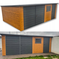 Blechgarage Holzoptik