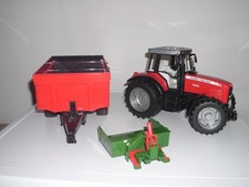 Bruder Traktor Set Massey Ferguson + Anhänger + Kippmulde