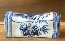 Antikes 19. Jh. Chinesisches Porzellan Nackenstütze Opiumkissen Blaummalerei