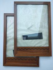 Bilderrahmen 2 Stück Nussbaum mit Intarsien antik 17,5 cm  x 23 cm